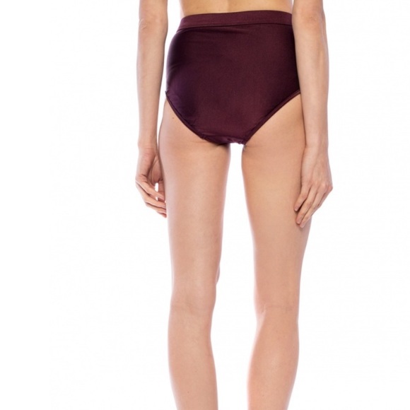 ZIMMERMANN JUNIPER BUTTON EMBELLISHED BIKINI BOTTOM HIGH WAIST SIZE 0 MULBERRY - Picture 2 of 10